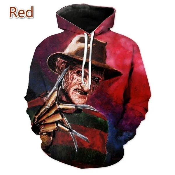 

2023 Freddy Krueger Jason and Michael Myers 3D Hoodies Men WomenHalloween Horror Funny Men Women Sweatshirt Coat