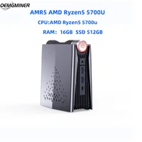 Мини-ПК AMR5 AMD Ryzen 5 5700U Win11 DDR4 16 Гб ОЗУ 512 ГБ 1 ТБ SSD 4K
