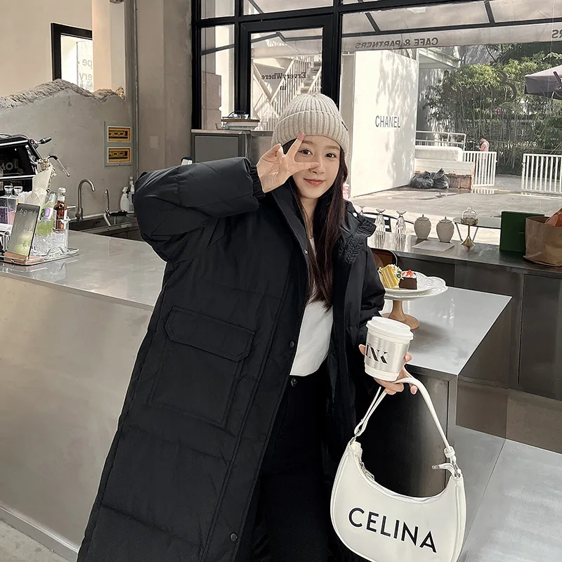2022 Winter New Fashion Loose and Fashionable Down Jacket Mid-length Thickening Womens Parkas