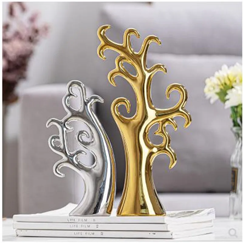 

Modern ceramic tree crafts, home office shop desk table top ornaments, christmas decoration gifts