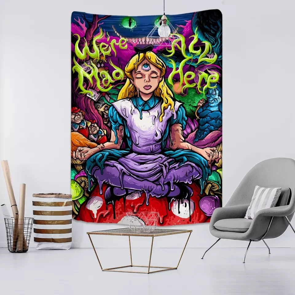

Girl Tapestry Wall Hanging Magic Science Fiction Bohemian Hippie TAPIZ Room Dormitory Art Home Decor