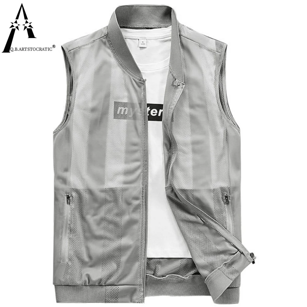 

Summer Mesh Quick-Drying Vests Male Breathable Multi-pocket Mountain Climbing Fishing Vest Work Sleeveless Jacket Men Clothing