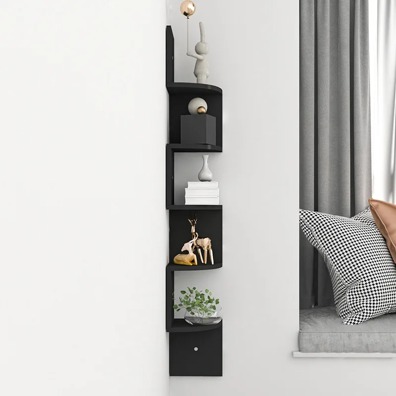 

Corner Shelf 5 Tier Shelves for Wall Storage Easy-to-Assemble Floating Wall Mount Shelves for Bedrooms and Living Rooms