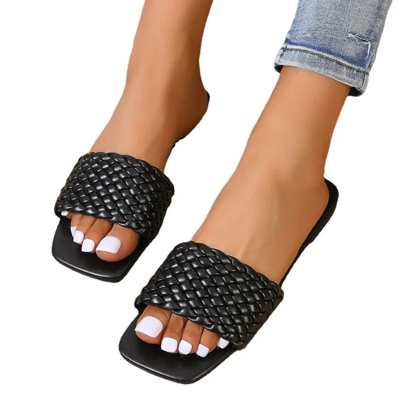 2024 Фирменная женская обувь для улицы Женские Повседневные тапочки с оплеткой и