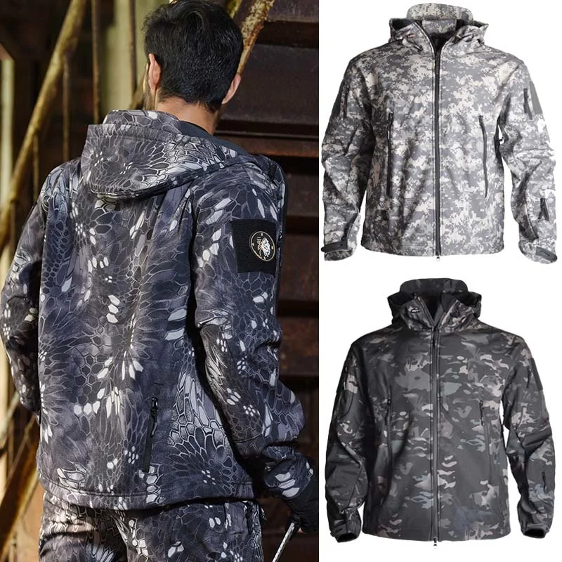 

Army Jacket Soft Shell Combat Tactical Waterproof s Safari Men Flight Pilot Hood Coat Military Bomber Clothing