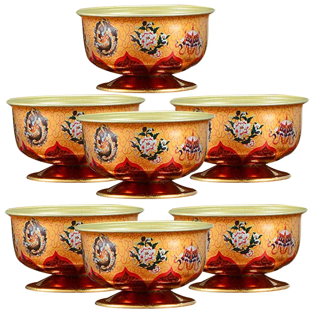 

7 Pcs Sacrifice Cup Yoga Decor Water Supply Cup Temple Water Cup Offering Cup Desk Topper