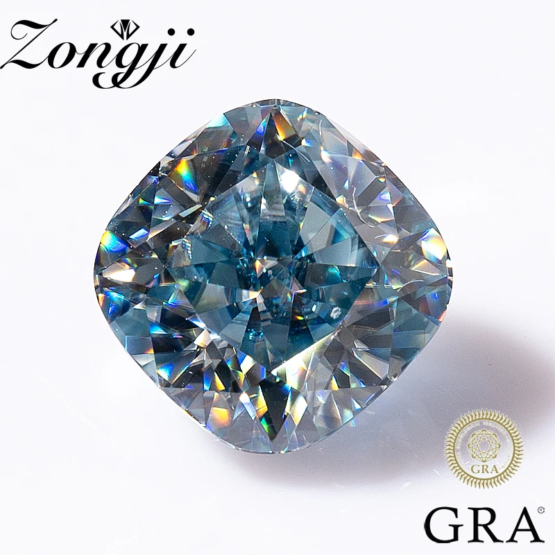 

ZONGJI высокое качество огранка подушки Муассанит свободные камни драгоценные камни от 0,5 до карат D Цвет пройти Алмаз тестер с сертификатом GRA