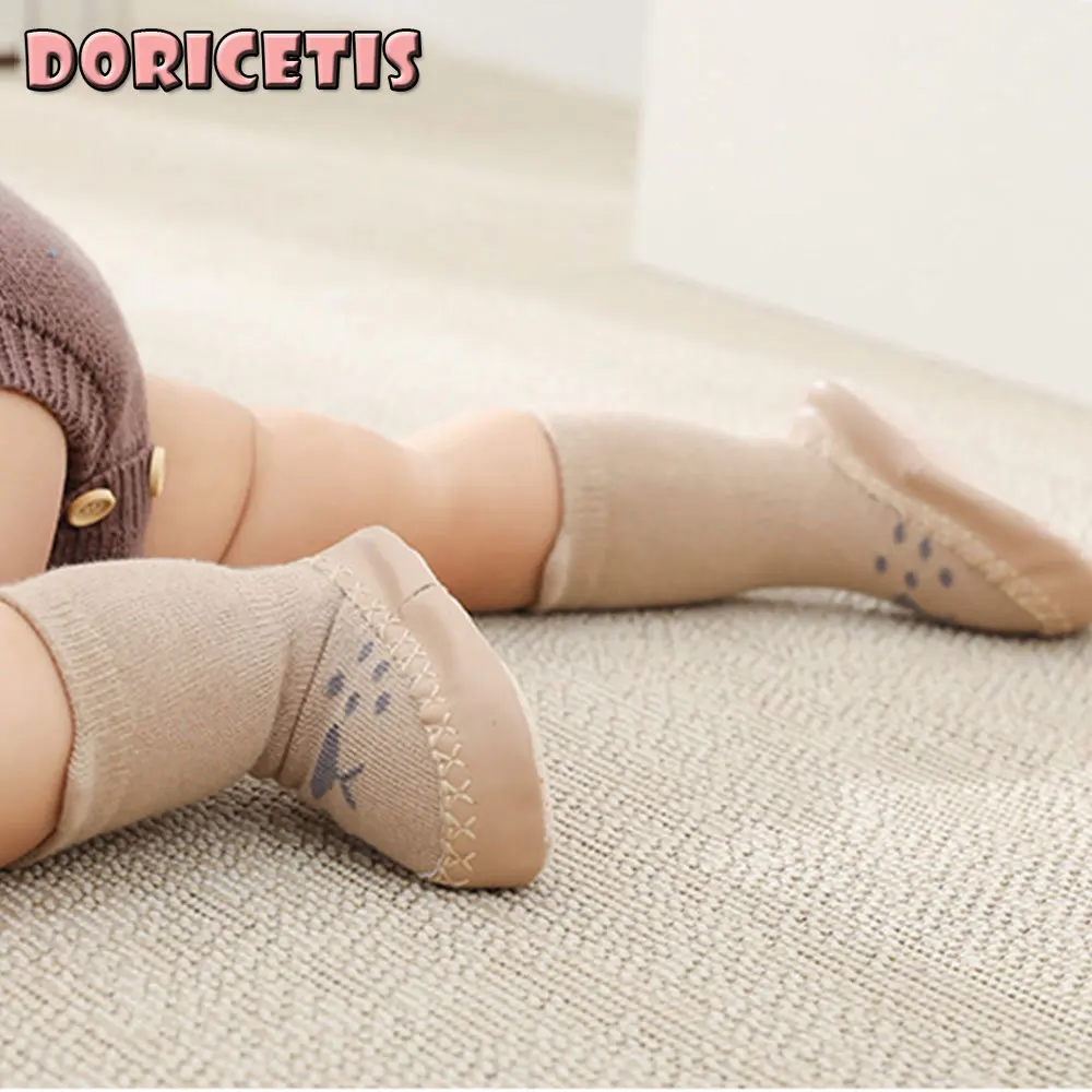 

Newborn Baby Floor Socks Cartoon Pattern Soft Bottom Socks Kids Indoor Short Socks Unisex Early Education Footwear Four Seasons