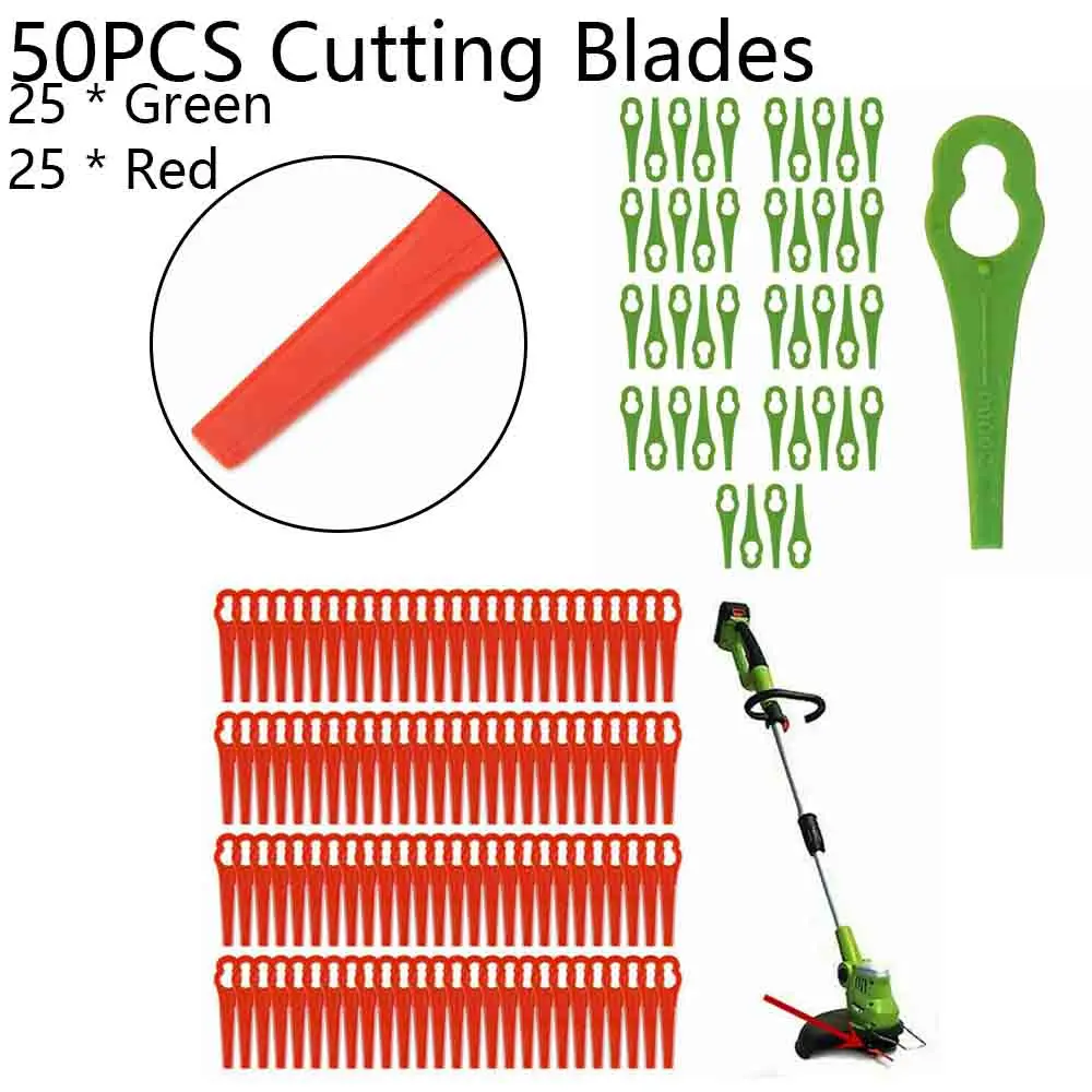 

100pcs Lawn Mower Blades Plastic 84mm Grass Trimmer String Strimmer Garden Power Tools Accessories