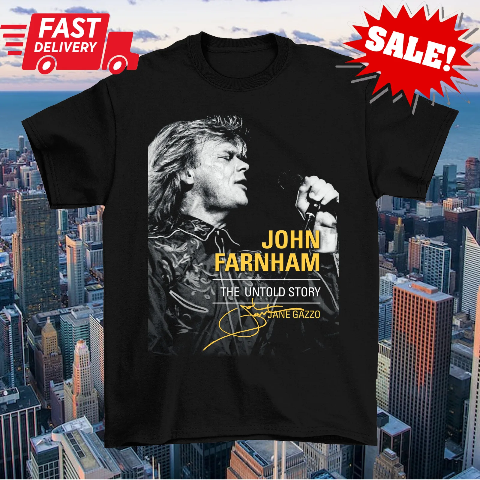 Новая рубашка с подписью The Untold Story JOHN FARNHAM черная унисекс S-2345XL LI914