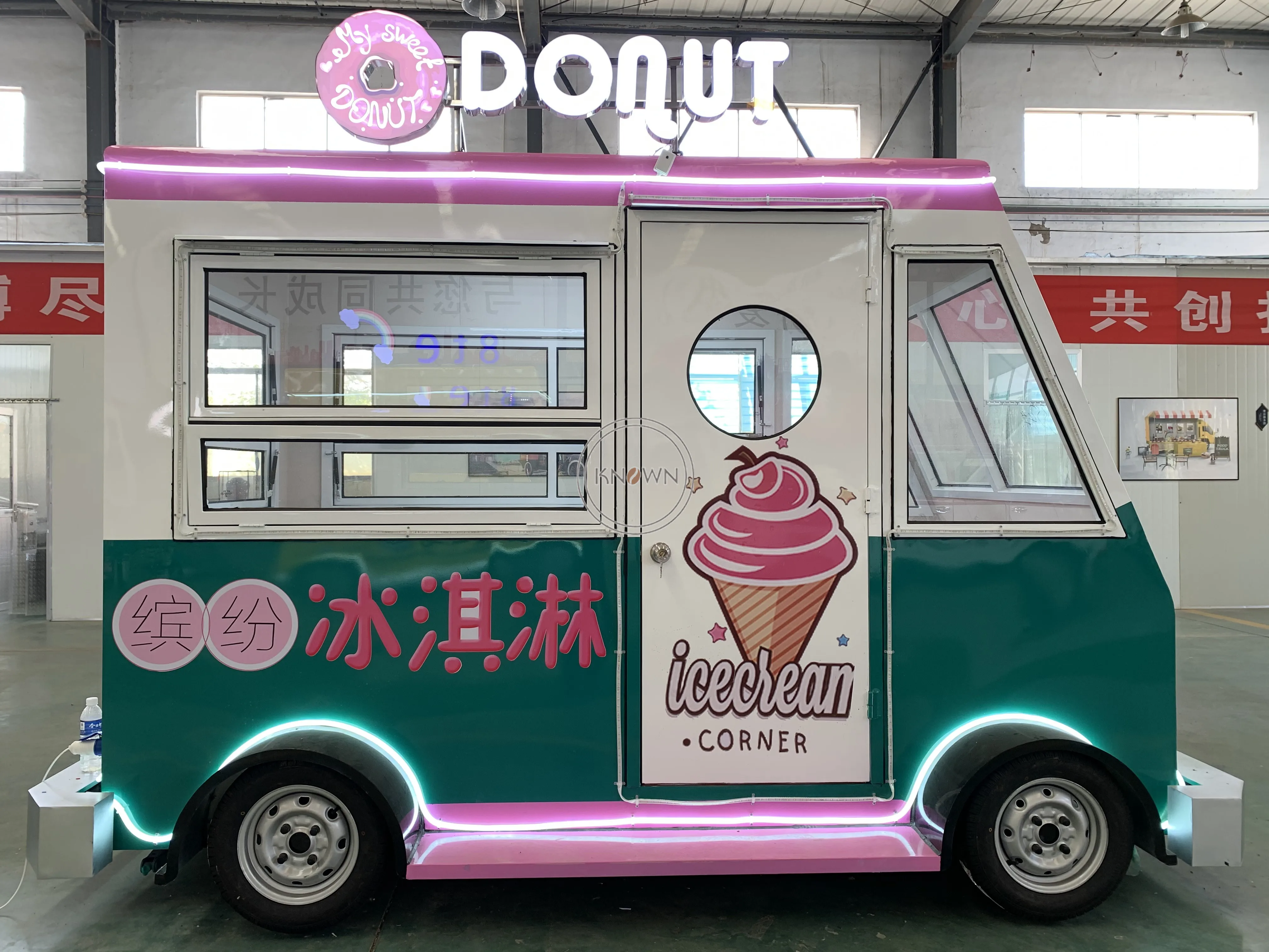 

2023 Hot Sell Snack Cart Mobile Food Truck With Milk Tea Coffee Fried ice cream Trailer Kiosk Van Car Customized Logo Color