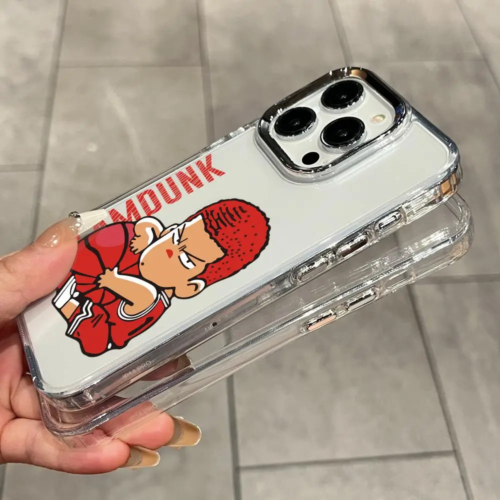 Фото Чехол для телефона Anime S-Slam Dunk-k для iPhone 17 Air 16 15 14 Plus 13 12 11 Pro Max 16e, противоударный, прозрачный, HD, с прозрачной задней панелью №5