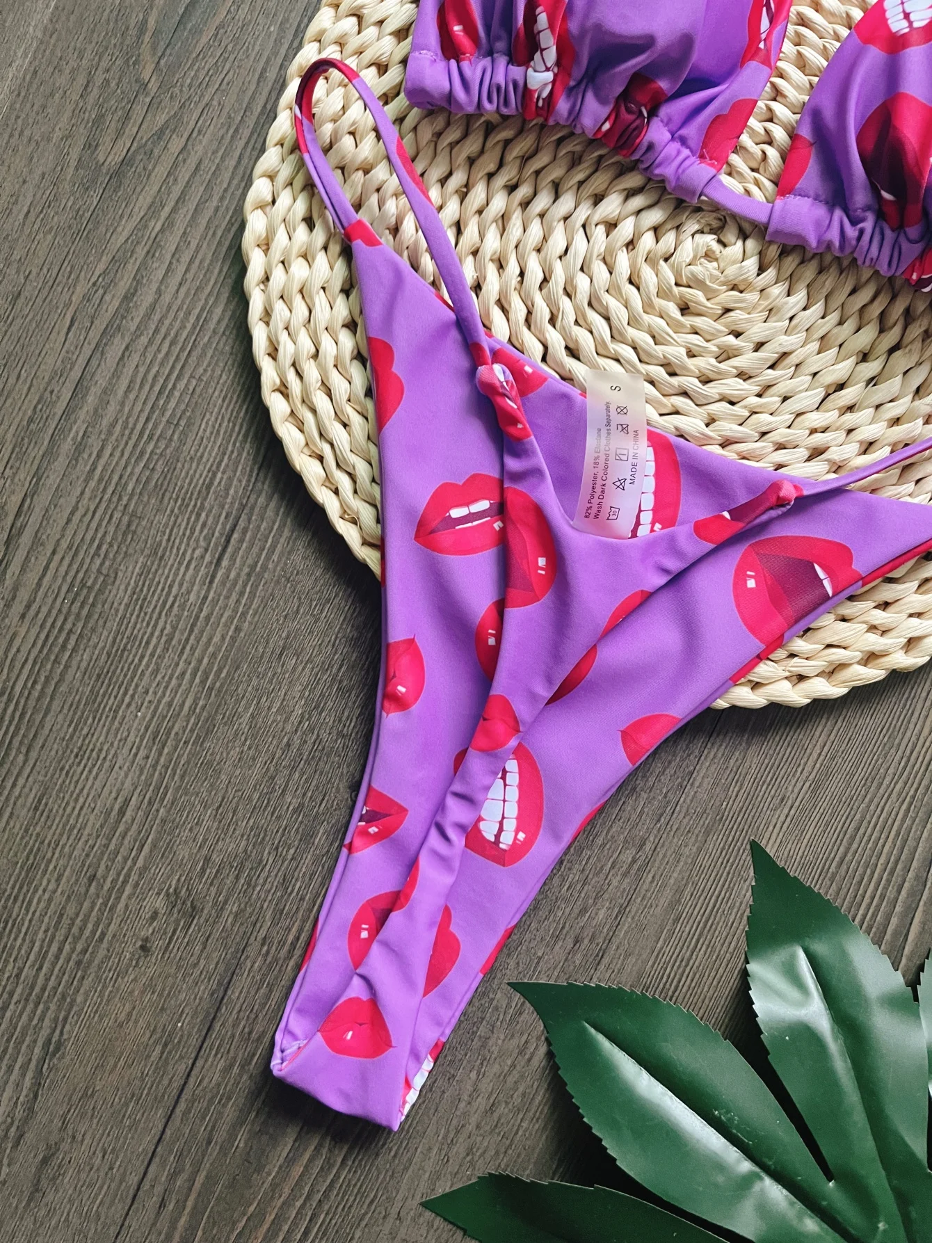 Треугольный комплект бикини купальник с принтом сексуальный женский бандажная