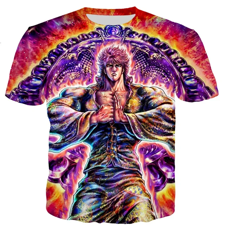 

Hot Game Summer Fist Of The North Star Kenshiro T Shirts For Men 2023 Short Sleeve Vintage Tees Casual Fashion Children T-shirt