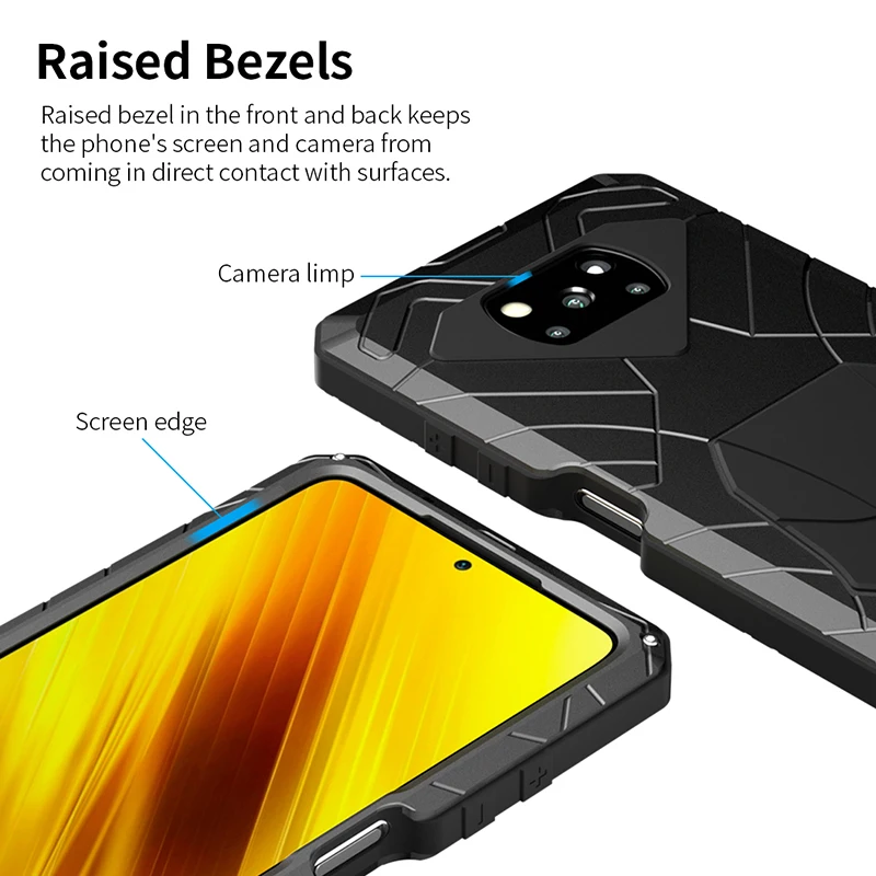 Imatch Case For Xiaomi 11 Poco X3 Nfc Heavy Duty Protection Armor Shockproof Hard Aluminum Metal Mobile Phone Cases Note 10 Pro