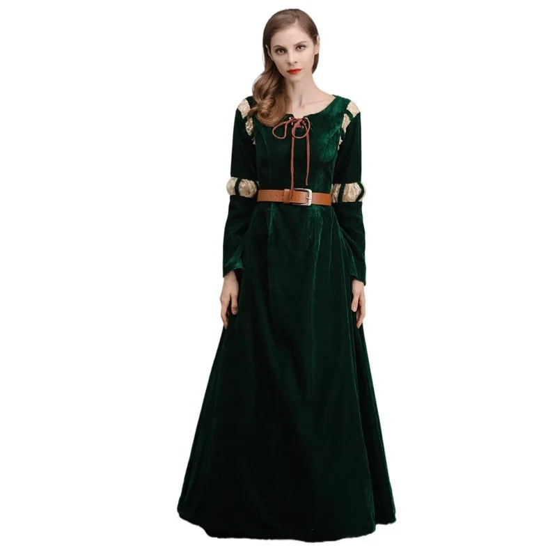 Halloween Costume Brave Legend Character Melinda Cosplay Female Green Palace Dress