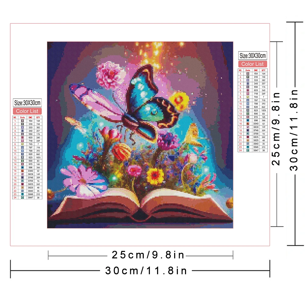 Алмазная живопись AZQSD мозаика в виде бабочки с животными круглая фреза длиной 30