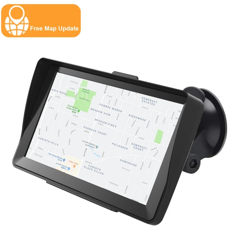 7 Inch GPS Navigation For Vehicle Car GPS Lifetime Maps System Update Big Touchscreen Truck GPS With Driving Alarm GPS Navigator