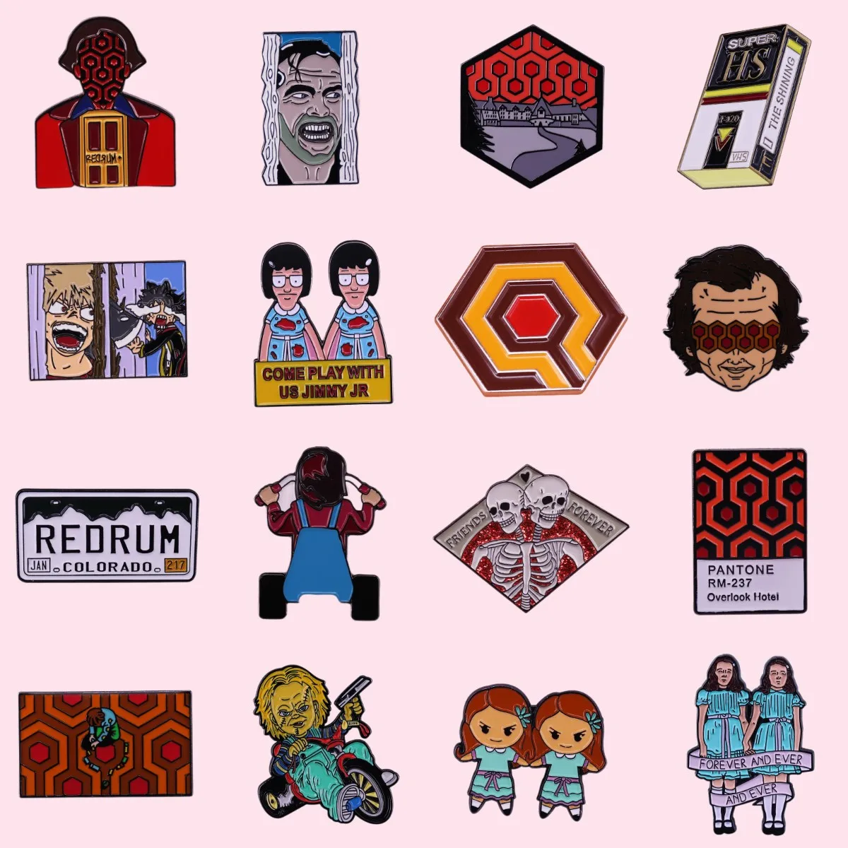 

Суперстрашные эмалевые значки с двойным фильмом в виде злого парня, убийцы, нагрудные значки, аксессуары для Хэллоуина, ювелирные изделия, п...