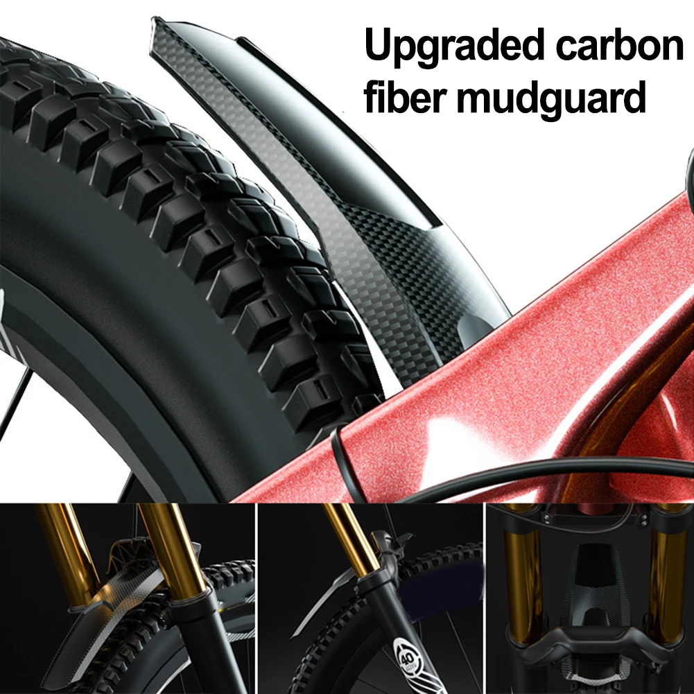 

1/2PCS Bicycle Fenders Mountain Road Bike Mudguard Front Rear Tire Wheel Fender Hard Shell Carbon Fiber Printing Mudguards