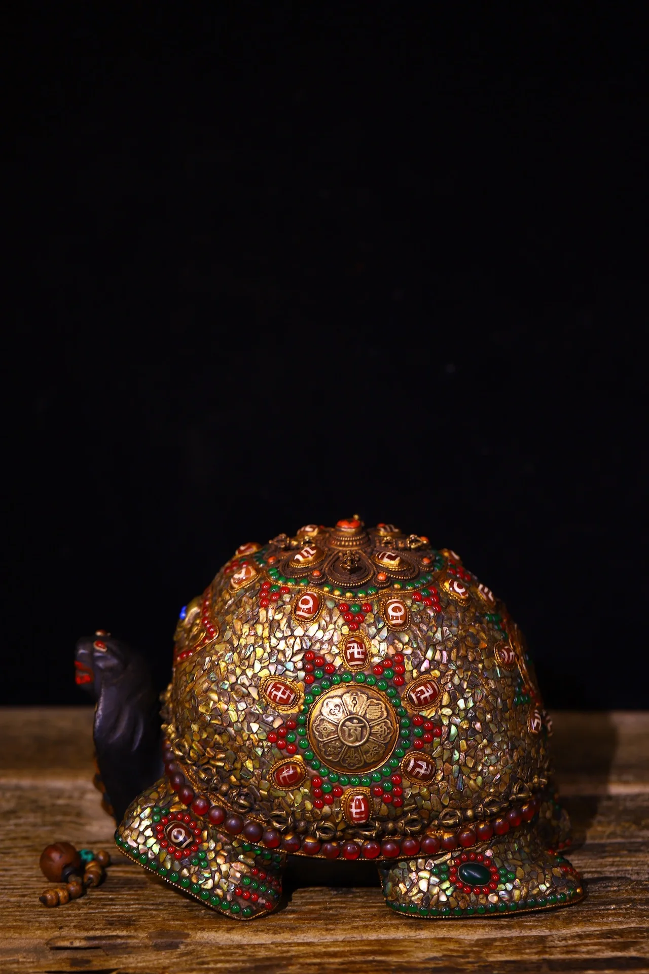 Коллекция тибетских храмов 10 дюймов старое натуральное мозаичное украшение из