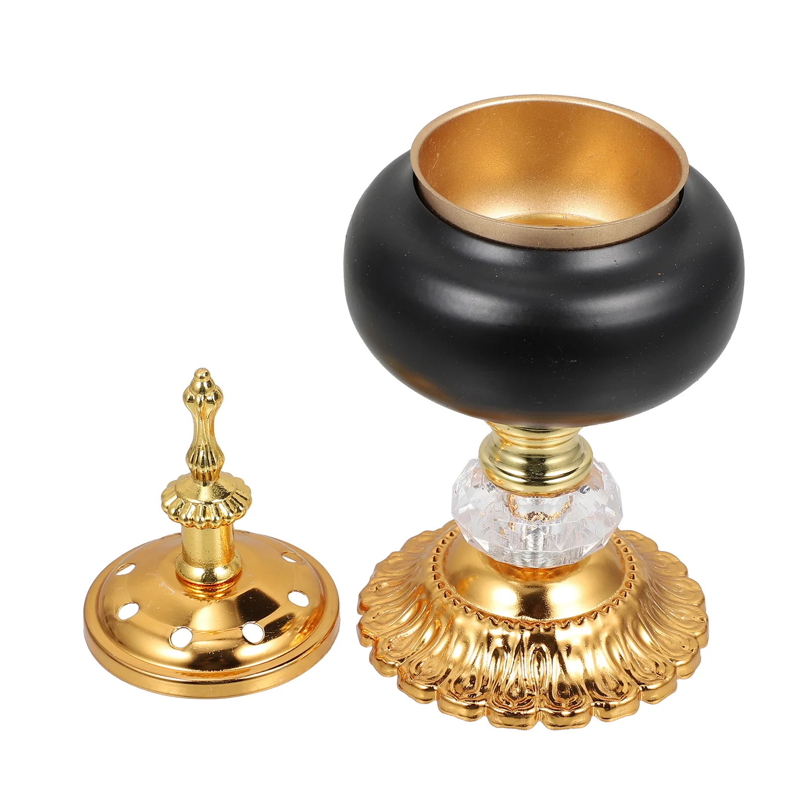

Burner Holdercenser Iron Charcoal Aroma Cone Vintage Bowl Cauldron Frankincense Resin Backflow Tealight Decorative Oil Essential