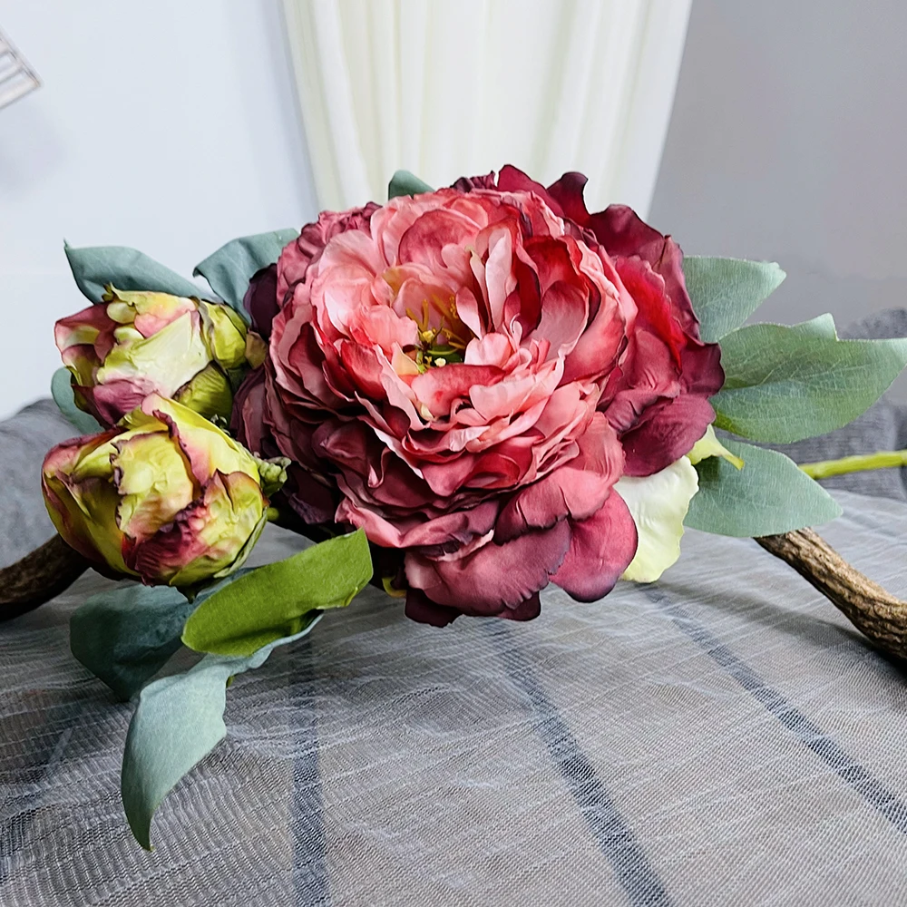 

SunMade шелковые искусственные белые и фиолетовые пионы