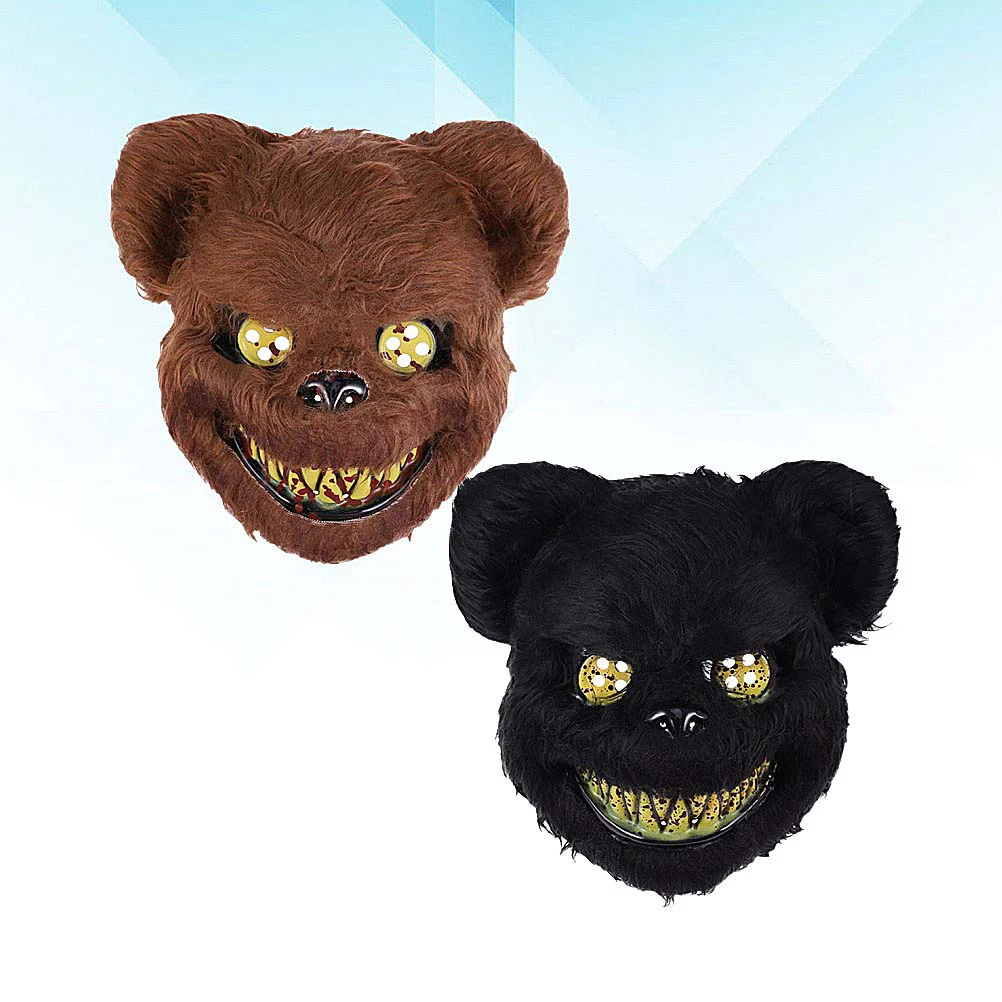 

Маска на голову в виде медведя на Хэллоуин, маскарадный аксессуар, страшный костюм для выпускного вечера, принадлежности для косплея, пластиковый жуткий костюм