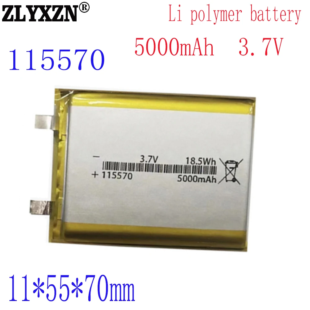 

1-10pcs energy battery Good Qulity 3.7V 5000mAH 115570 Polymer lithium ion Li-ion battery for tablet pc BANK GPS mp3 mp4