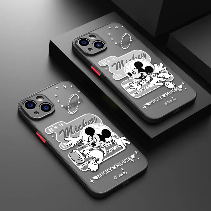 

Matte Shell For iPhone 11 Case For iPhone 14 13 12 Pro Max Mini X XR Xs 8 6 7 Plus Bumper Cover Mickey Astronaut Planet Moon