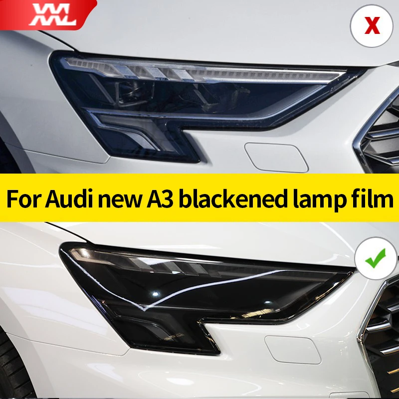 

ТПУ пленка для автомобильных фар, Защитная черная наклейка для Audi A3 8Y S3 2022 2021 2020, черные прозрачные аксессуары