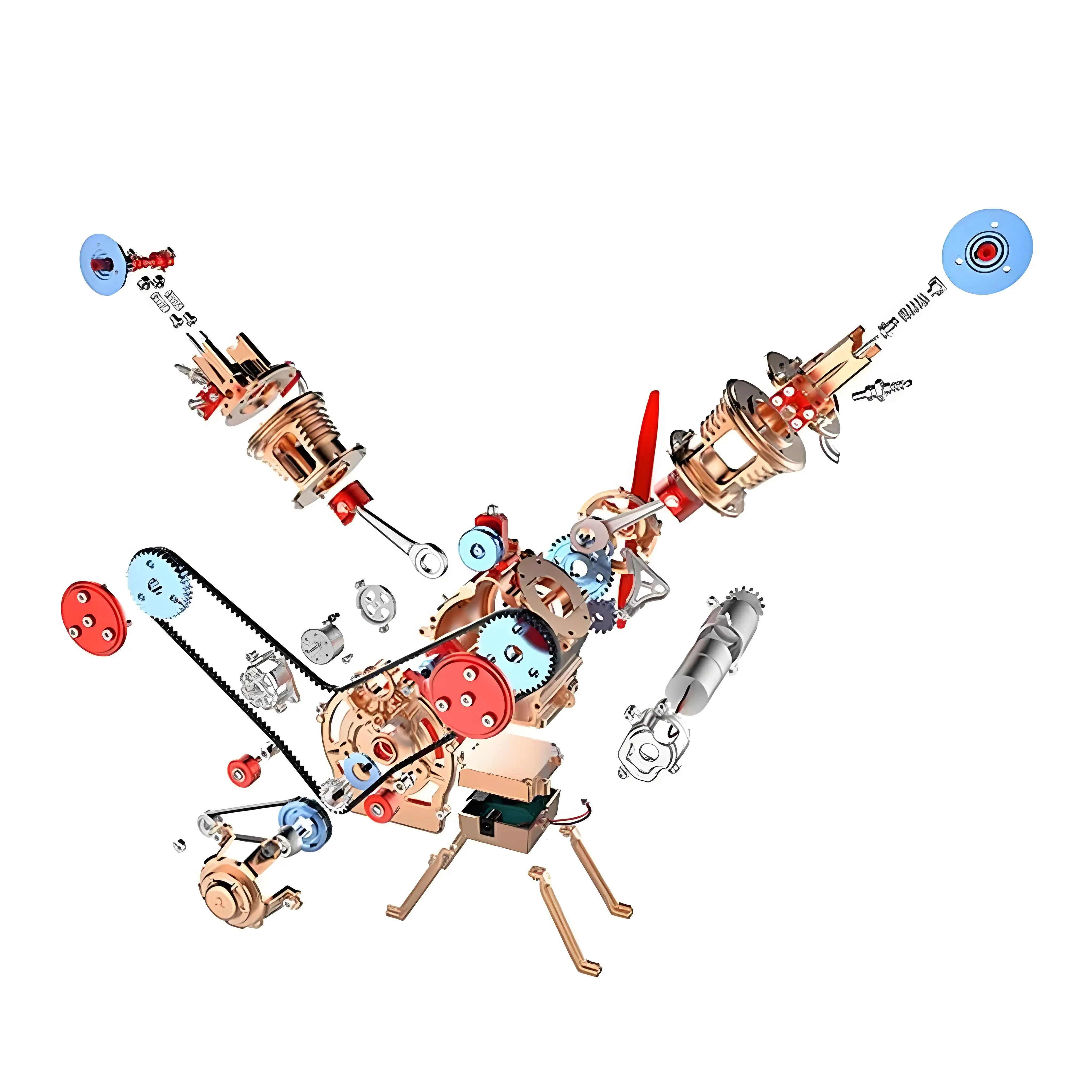 Металлический модель двигателя V2 TECHING