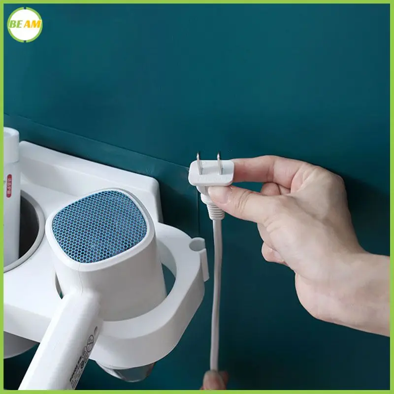 

Bathroom Hair Dryer Holder ABS Multi-Purpose Wall Mount Bathroom Shelves Washroom Phone Paper Holder Kitchen Bathroom Accessory