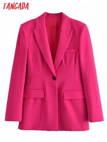 Пиджак Tangada женский с длинным рукавом, модный розовый блейзер в винтажном стиле, офисный костюм для работы, 3H270, 2022