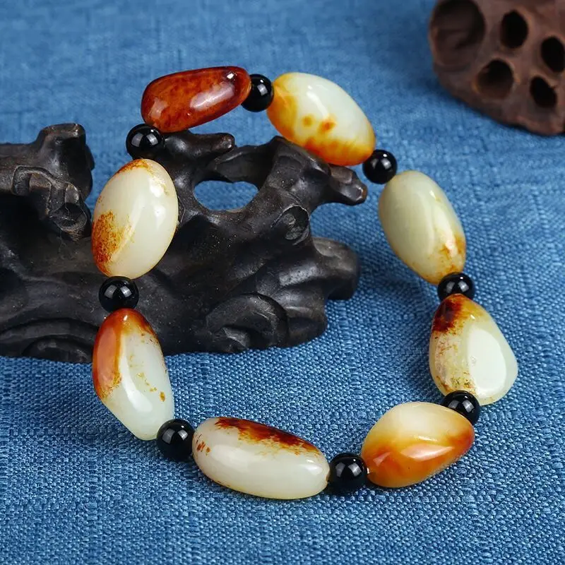 Xinjiang Hetian Pebble с грубым камнем для мужчин и женщин пурпурный красный белый