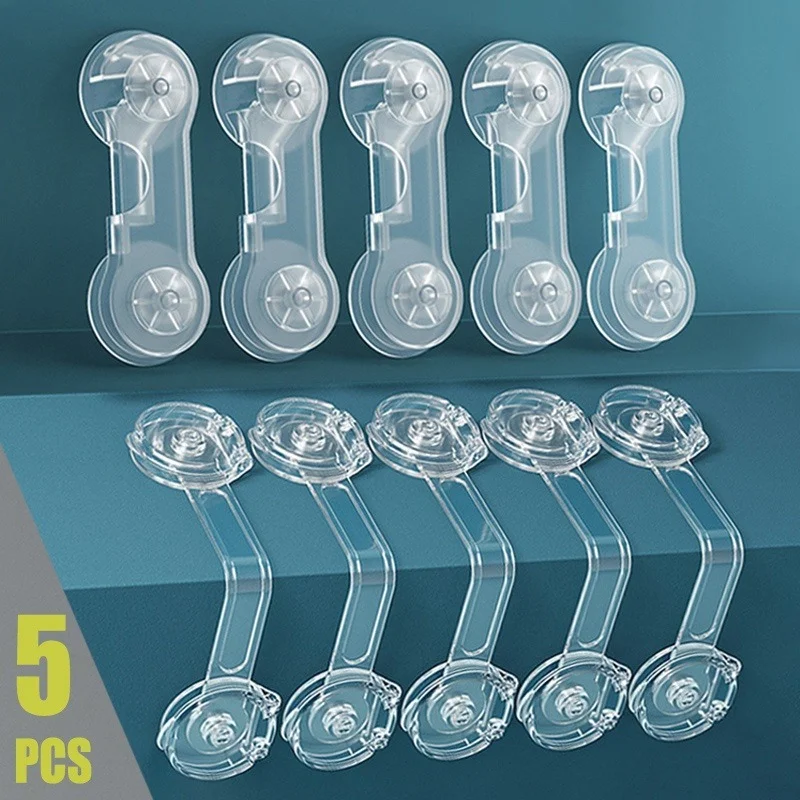 5PCS Baby Safety Lock Drawer Home Child Protection Cabinet Door Refrigerator Lock Buckle Anti-pinch Kids Safety Locker