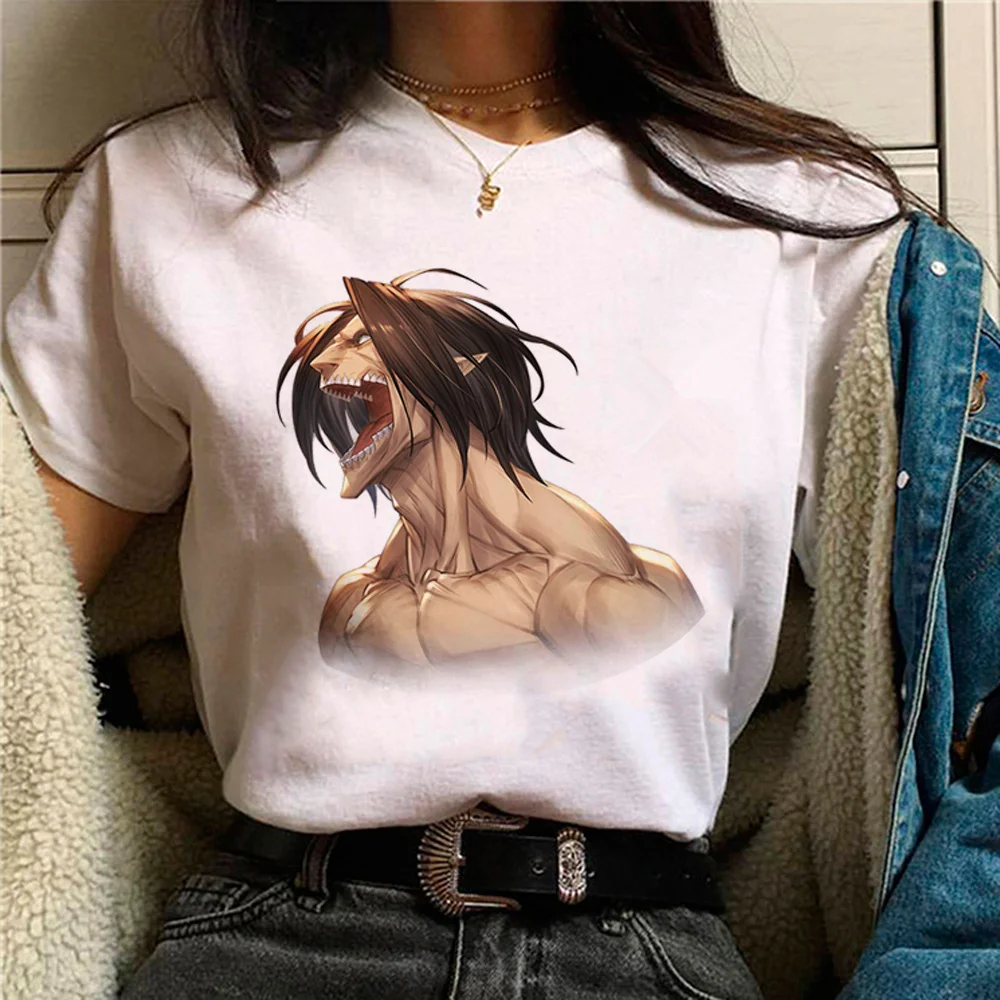 

aot Eren Attack on Titan Shingeki no Kyojin t-shirts women streetwear graphic Y2K tshirt female graphic comic anime clothes