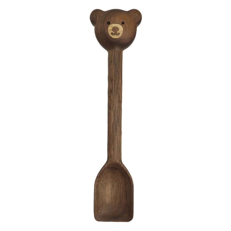 

Bear Cutlery Wooden Spoon Tableware Walnut Coffee Spoon Handmade Honey Spoon Jam Spoon Kitchen Accessories