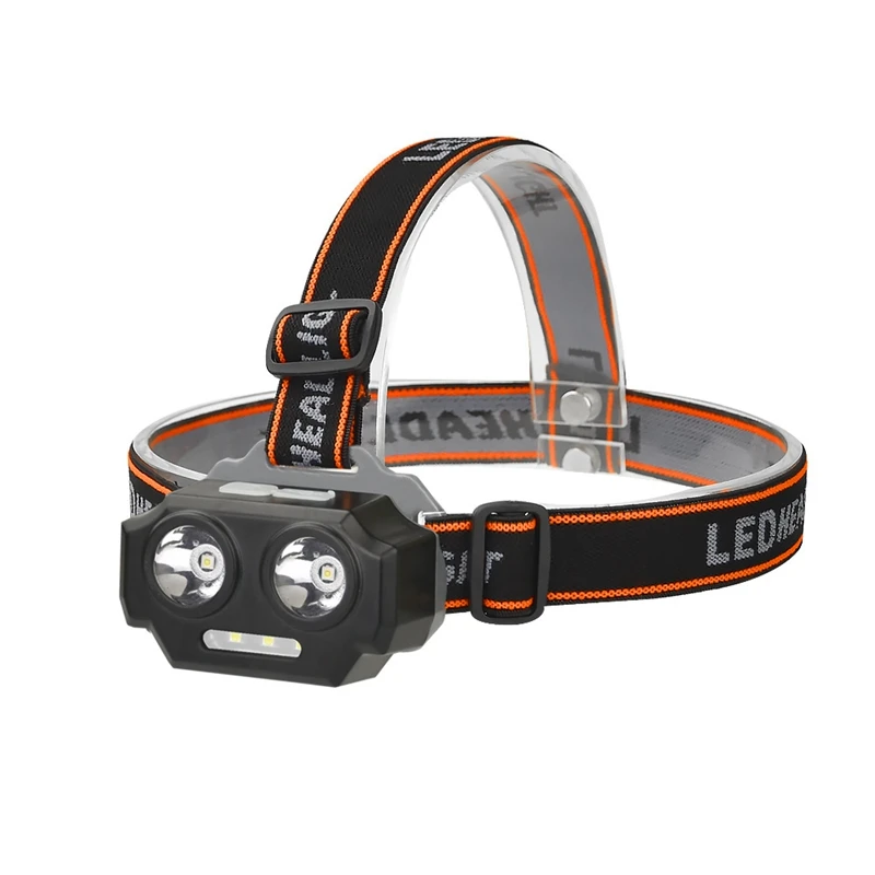 

Lightweight Rechargeable LED Headlamp Camping Hiking Gear Plastic LED Headlight for Hiking Night Fishing Safety Tools
