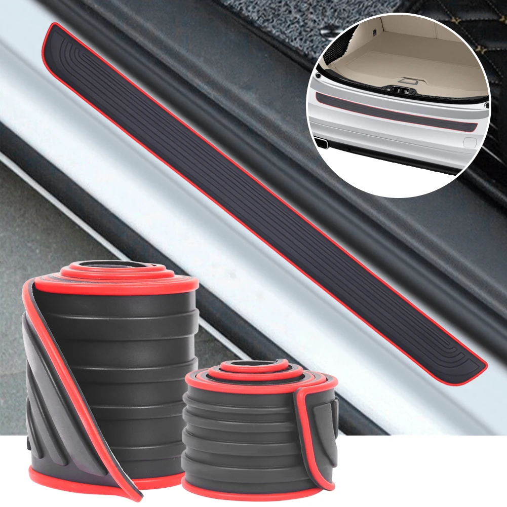 

Universal 90cm Car Trunk Door Sill Plate Protector Rear Bumper Guard Rubber Mouldings Pad Trim Cover Strip Car Styling