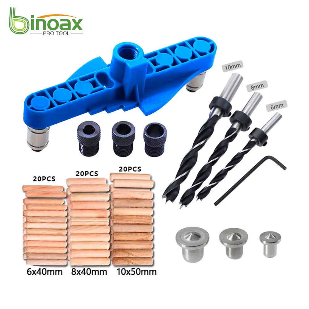 

Binoax Self Centering Dowel Jig Kit Line Offset Systerm Woodworking Self Centering Dowel Jig Kit Guide sleeve Tools