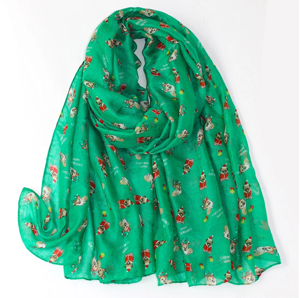 Новинка 2022 шарф с принтом милой собаки шали Женский хиджаб бесплатная доставка