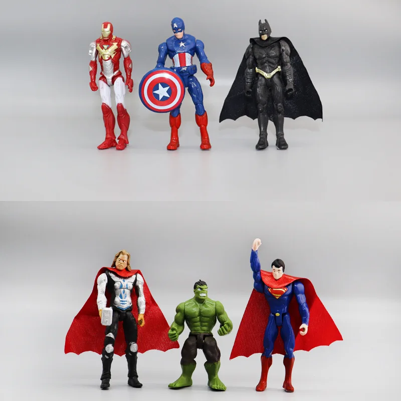 Кукла мстители Марвел 6 шт. железный человек Бэтмен Халк рождественские игрушки
