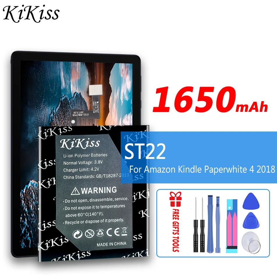 

Литий-ионный аккумулятор KiKiss высокой емкости 1650 мАч ST22 58-000271 для Kindle Paperwhite 4 2018