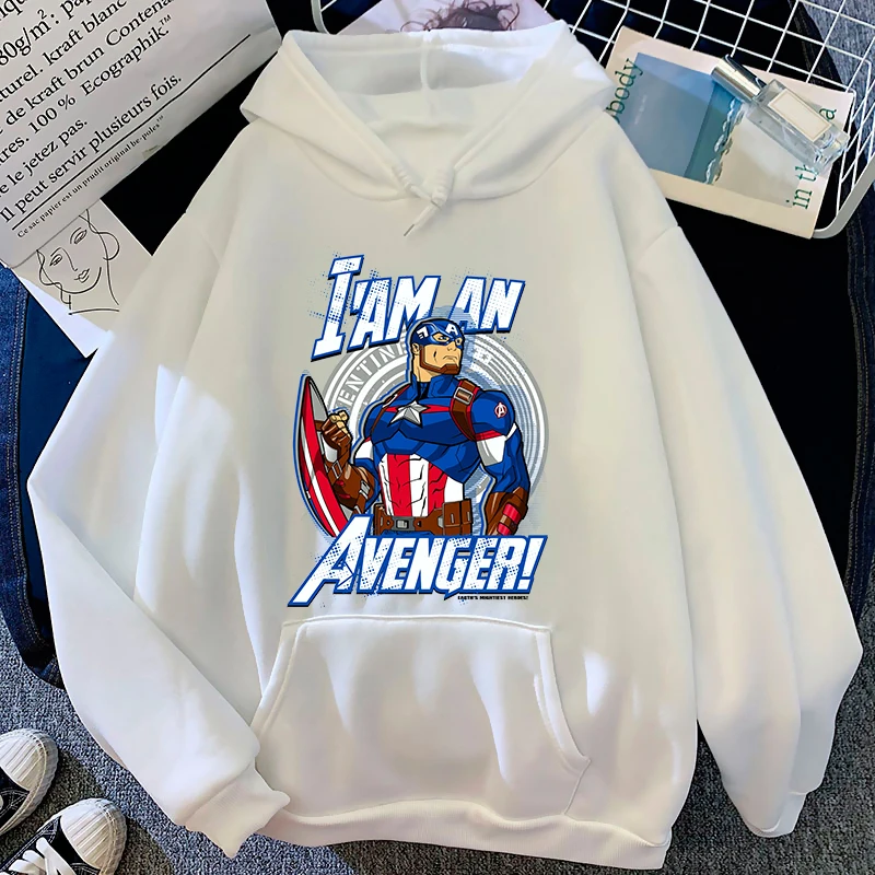 

Marvel Women Hoodies Captain America Kawaii Super Hero Pullover Clothes Cartoons Harajuku The Avengers Vintage Hoodie Sweatshirt