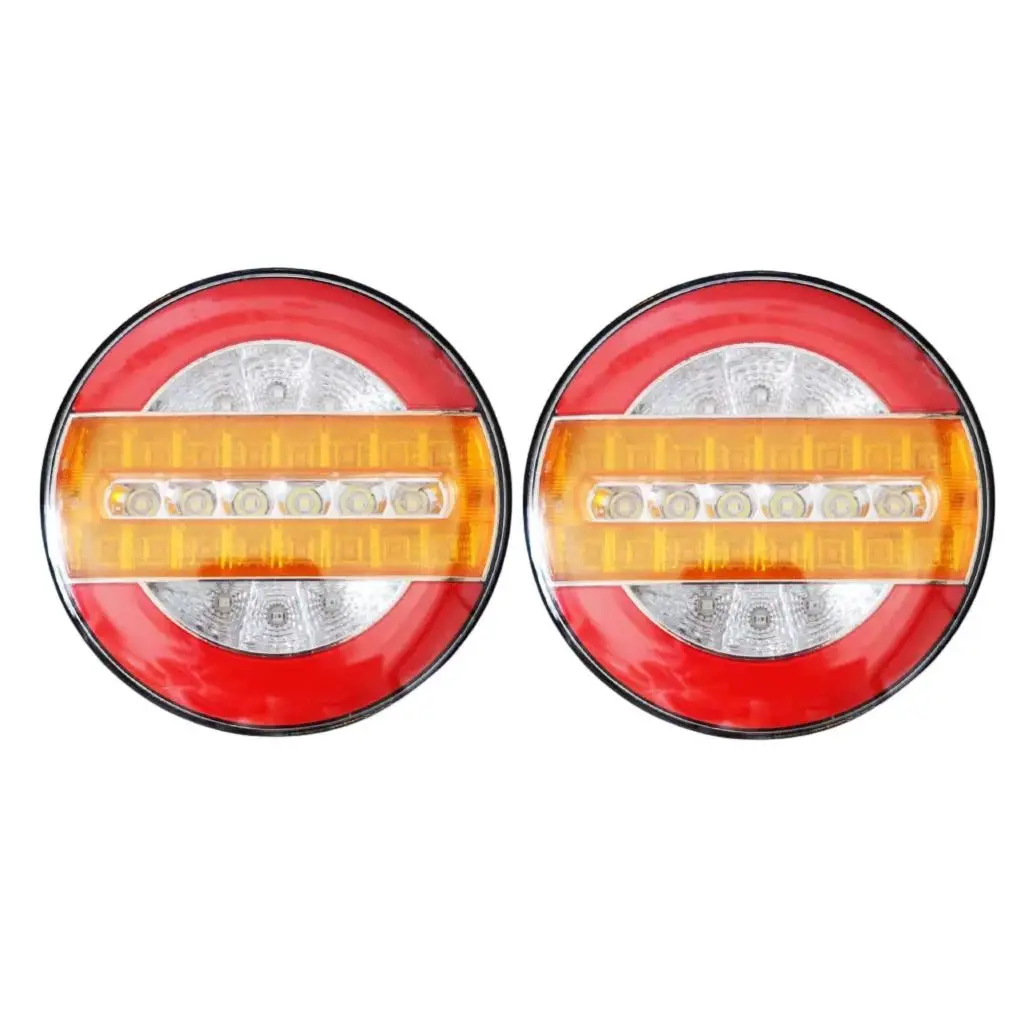 

4 inch Round 12-24v Universal Flashlight Running Turn Signal Stop Reverse Cargo Tail Lamp Modification Truck LED Strobe Light