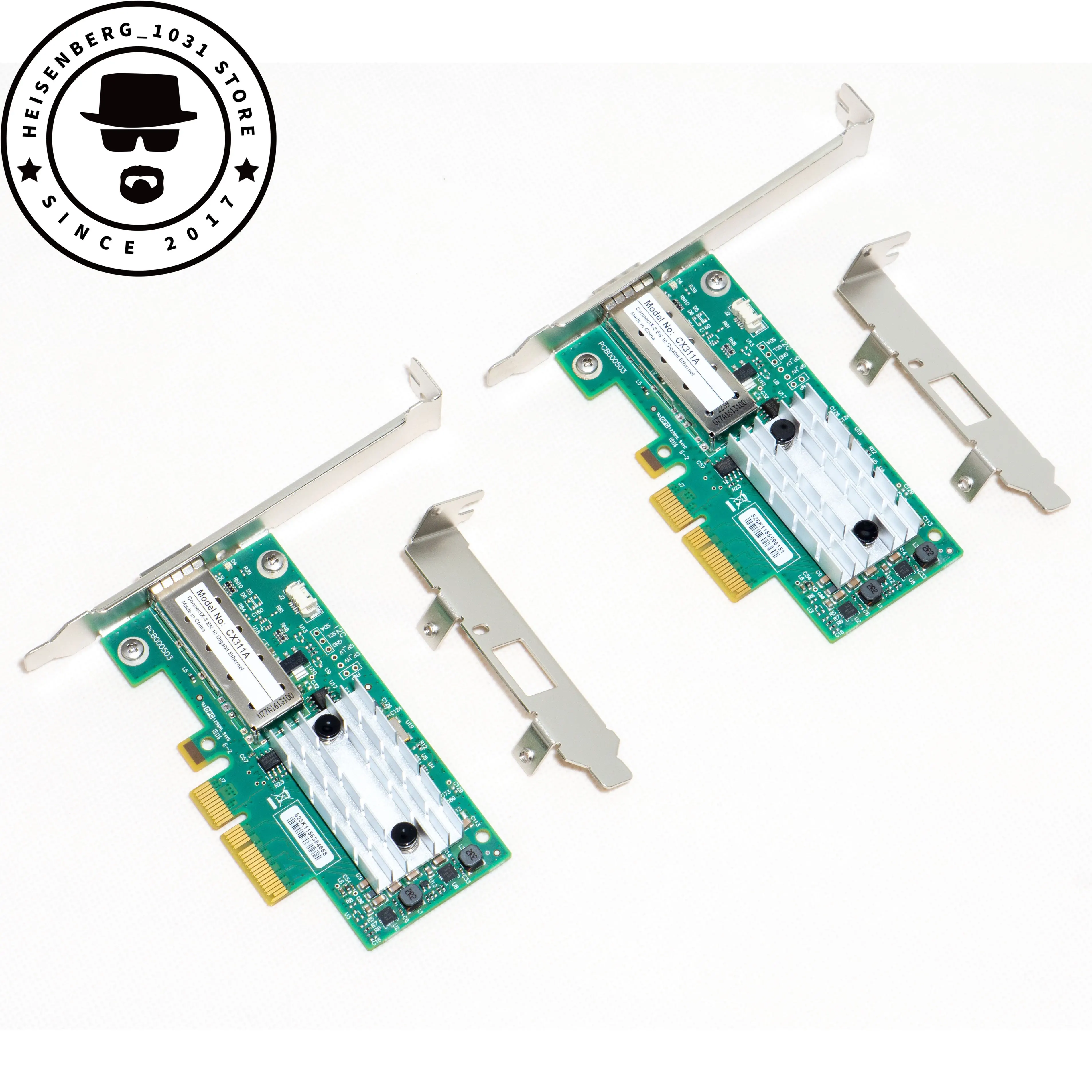 2PCS MCX311A-XCAT Mellanox CONNECTX-3 PCIEX8 10Gb Fiber Network Adapter SFP+ NIC Mellanox DAC1/2/3m MCP2104-X001B Refurbished