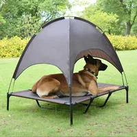 Foldable Dog Bed Pet Tent Nest Removable Canopy Mesh Breathable Double Layer Elevated Sunscreen for Outdoor Travel Camping