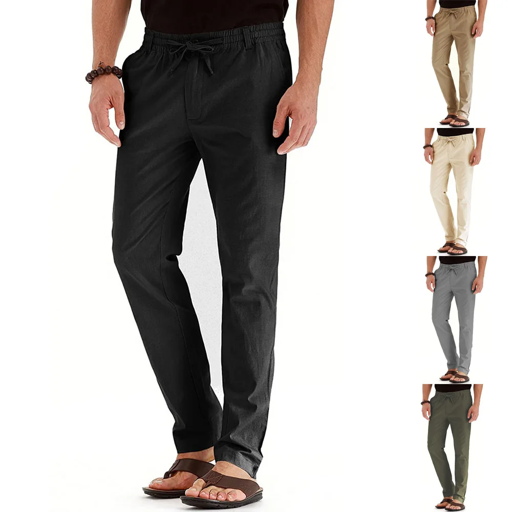 

Fashion Men Business Casual Loose Sports Pants Male Large Size Elastic Straigh Waist Comfortable Trousers For Four Seasons