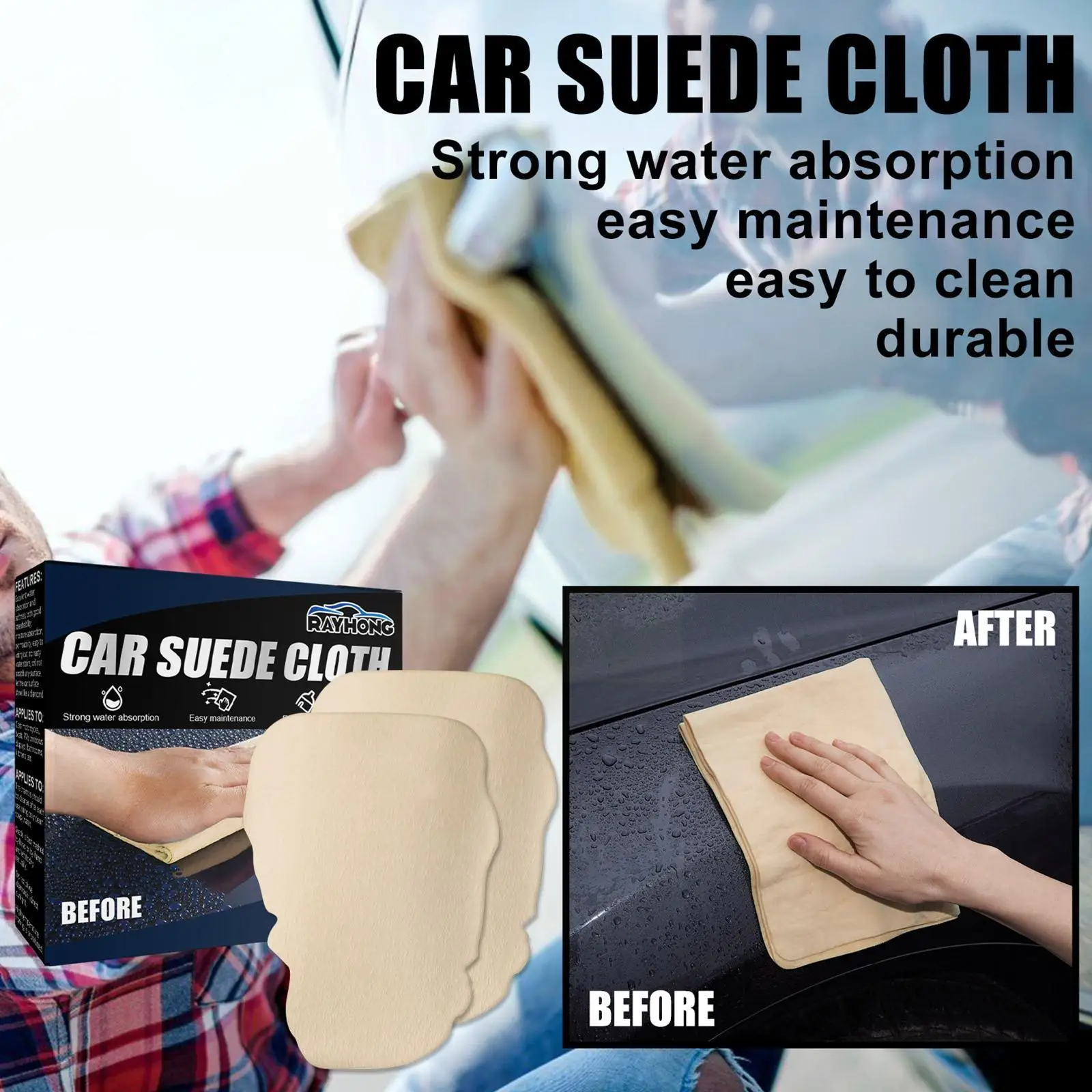 

Car Suede Cloth Clean Genuine Leather Cloth Car Auto Super Home Quick Absorbent Dry Care Motorcycle Wash Wash Towel L5B2